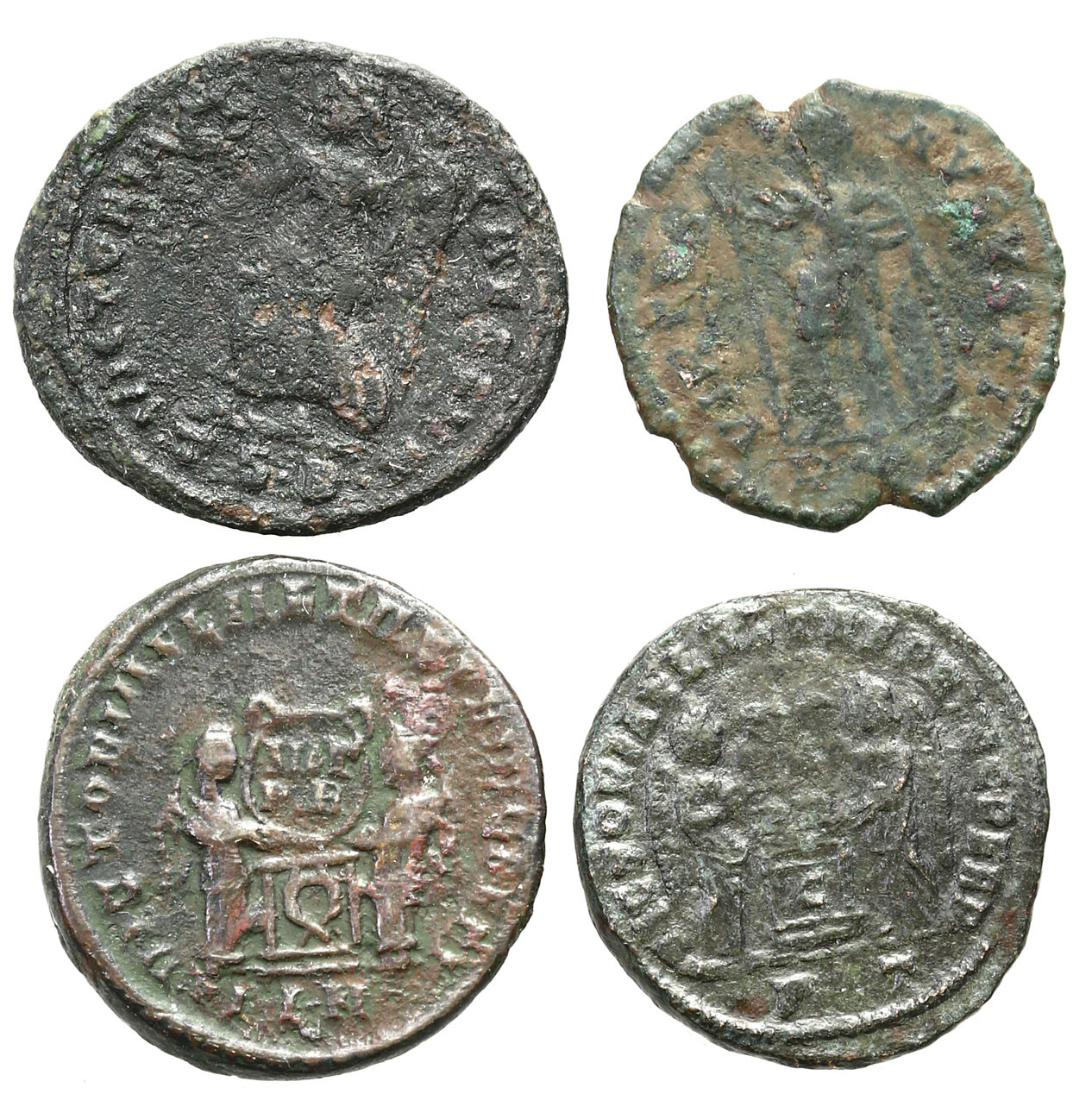 Cesarstwo Rzymskie, Lot 4 sztuk AE3 Konstantyn II 337–340 n.e.